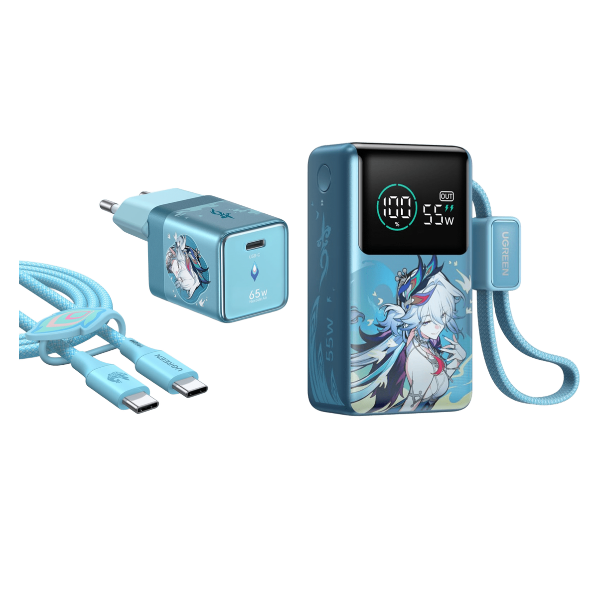 UGREEN x Honkai: 65W 3-Port Ladegerät + 10000mAh Powerbank