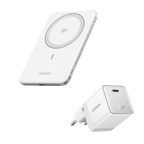UGREEN MagFlow Air Powerbank & Nexode Air Ladegerät im Bundle (5.000 mAh / 10.000 mAh, Qi2 15 W, 65 W GaN) -