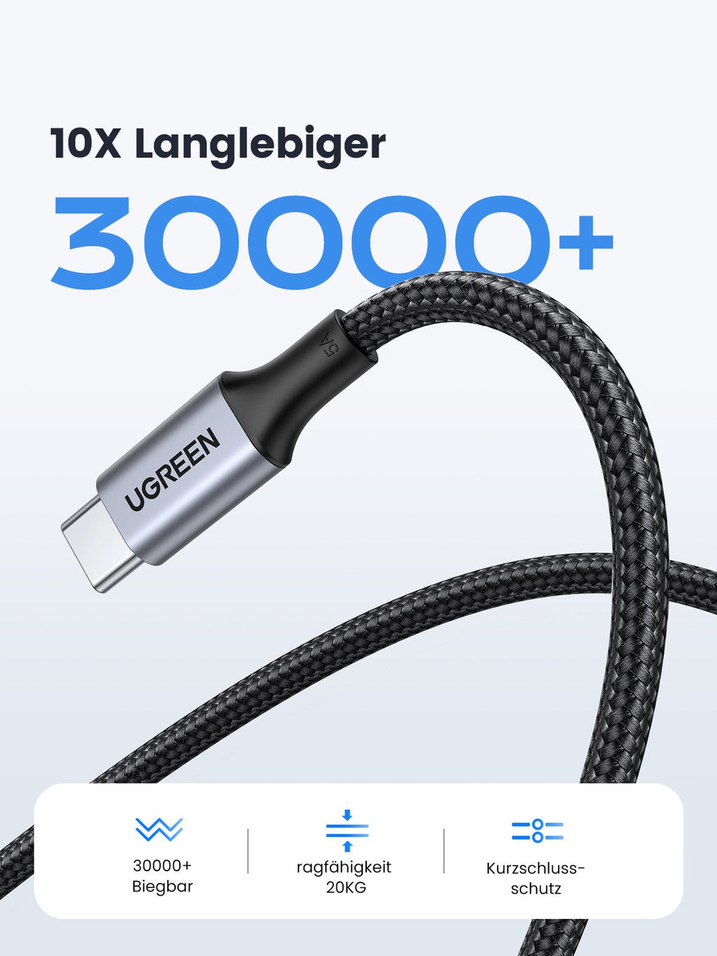 UGREEN 100W USB-C auf USB-C Ladekabel (Nylon)