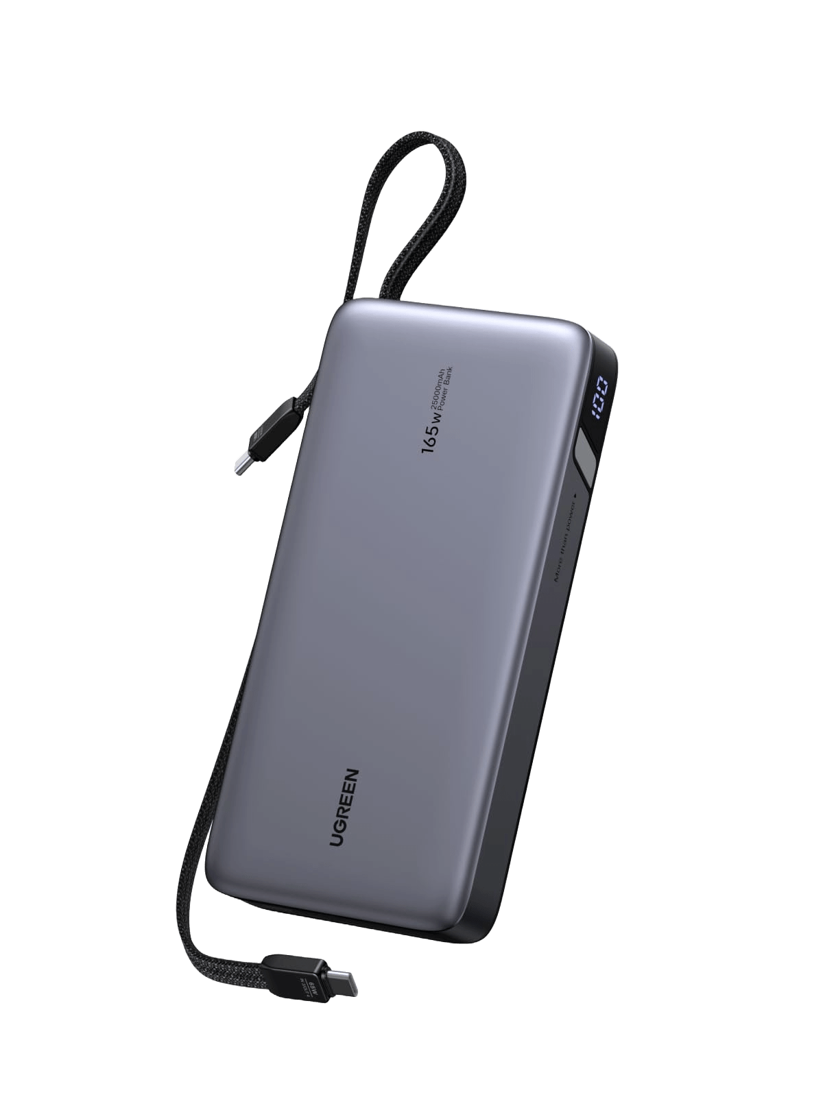 UGREEN Nexode Powerbank (25000mAh, 165W, 2 integrierte USB-C Kabel)