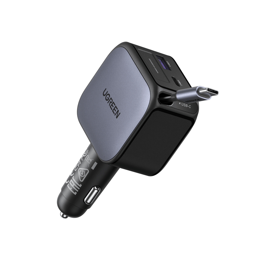 UGREEN Nexode Auto - Ladegerät 60W mit ausziehbarem USB - C - Kabel - 
