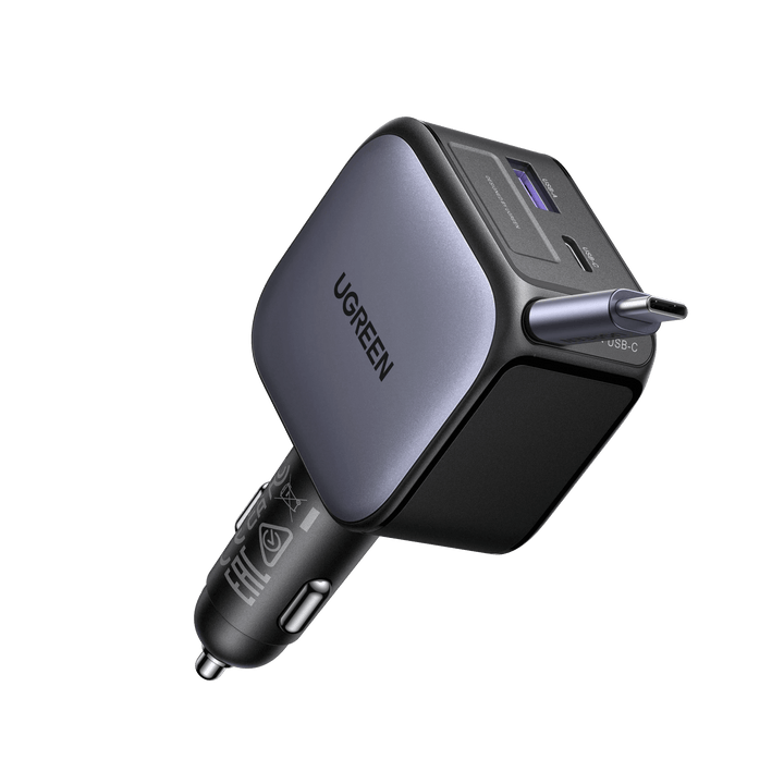 UGREEN Nexode Auto - Ladegerät 90W mit ausziehbarem USB - C - Kabel - 