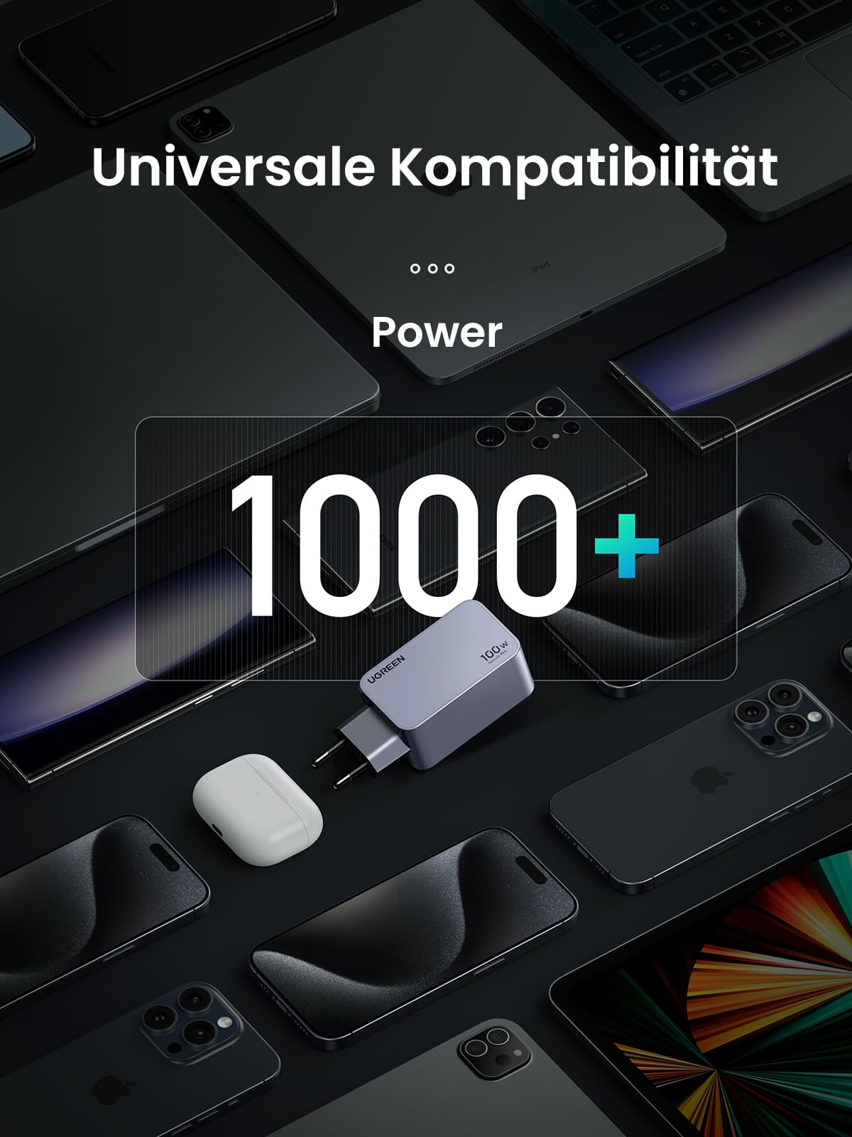 Nexode Pro 100W USB C Ladegerät 3-Ports Mini GaN Schnellladegerat