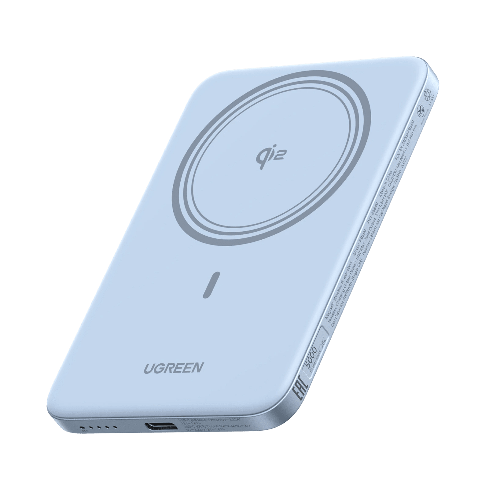 UGREEN MagFlow Air Magnetische Powerbank (5000mAh, Qi2 15W) - Powerbank