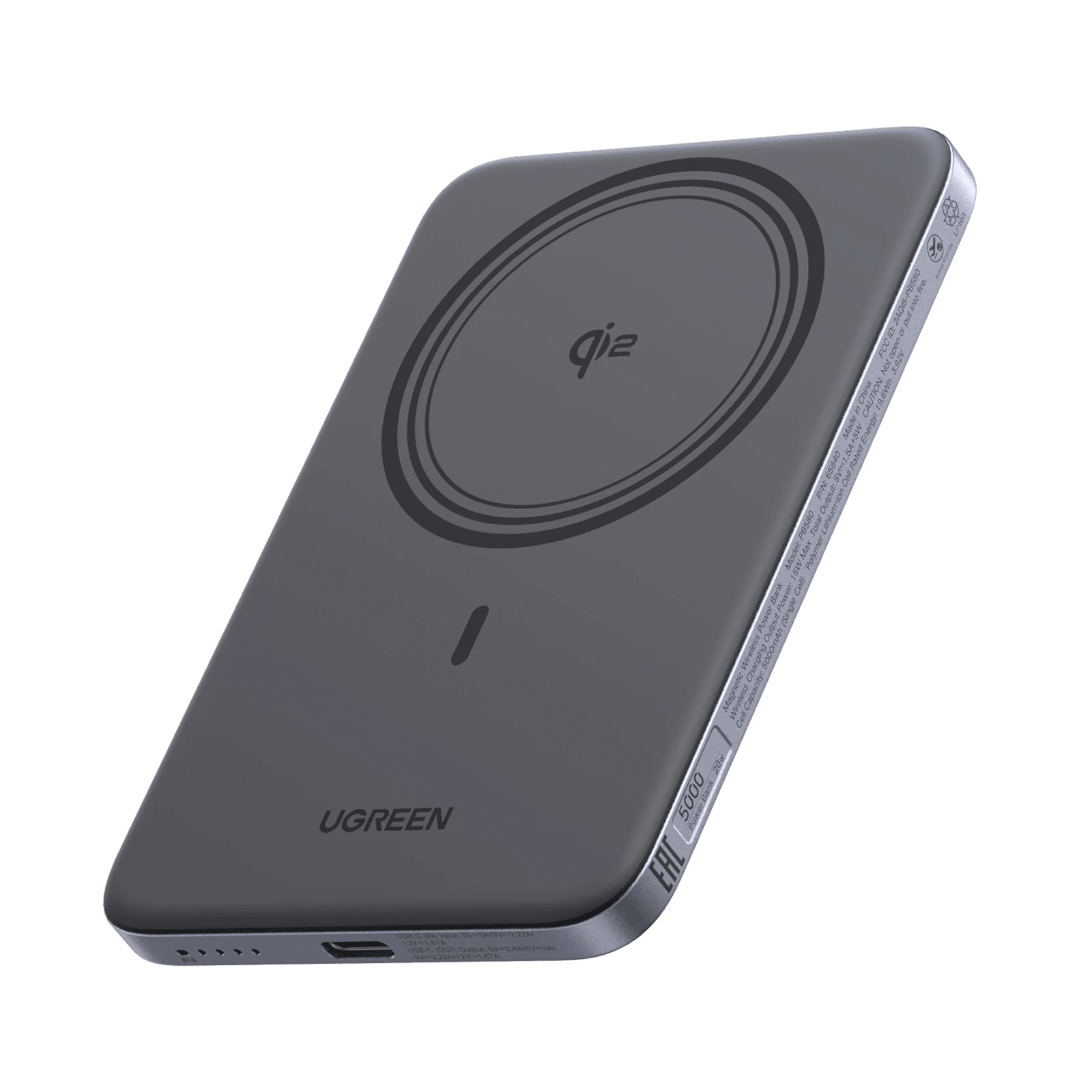 UGREEN MagFlow Air Magnetische Powerbank (5000mAh, Qi2 15W) - Powerbank