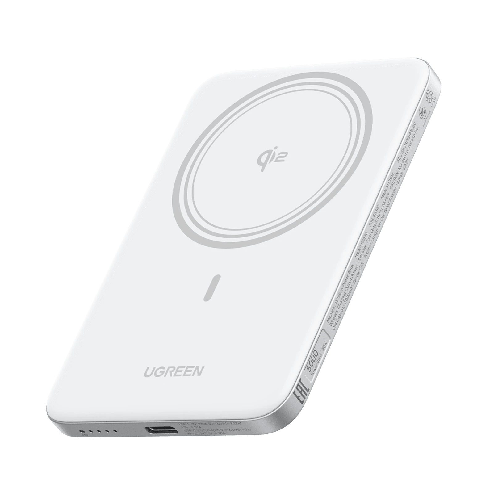 UGREEN MagFlow Air Magnetische Powerbank (5000mAh, Qi2 15W) - Powerbank