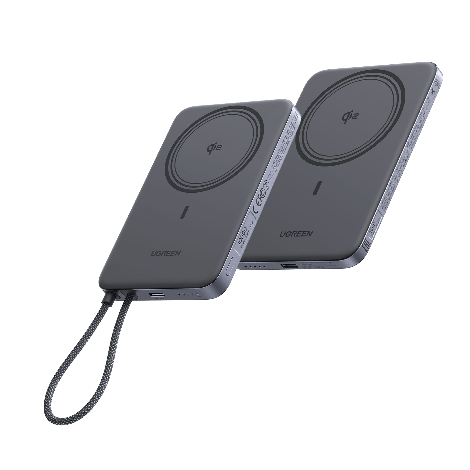 UGREEN MagFlow Air Powerbank-Bundle (10.000 mAh + 5.000 mAh, Qi2 15 W) -
