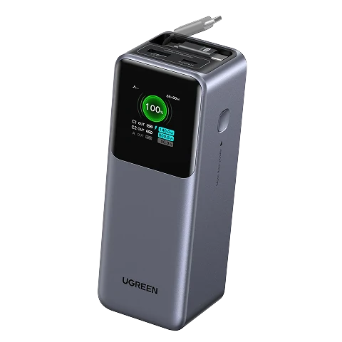 UGREEN Nexode Powerbank 20000mAh 165W mit ausziehbarem USB - C - Kabel - 
