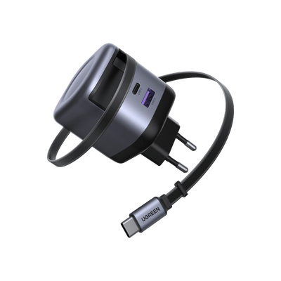 UGREEN Nexode Ladegerät (45W mit ausziehbarem USB-C-Kabel)