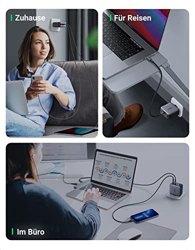 Ugreen 100W USB C Ladegerät 4-Ports GaN Wandladegerät