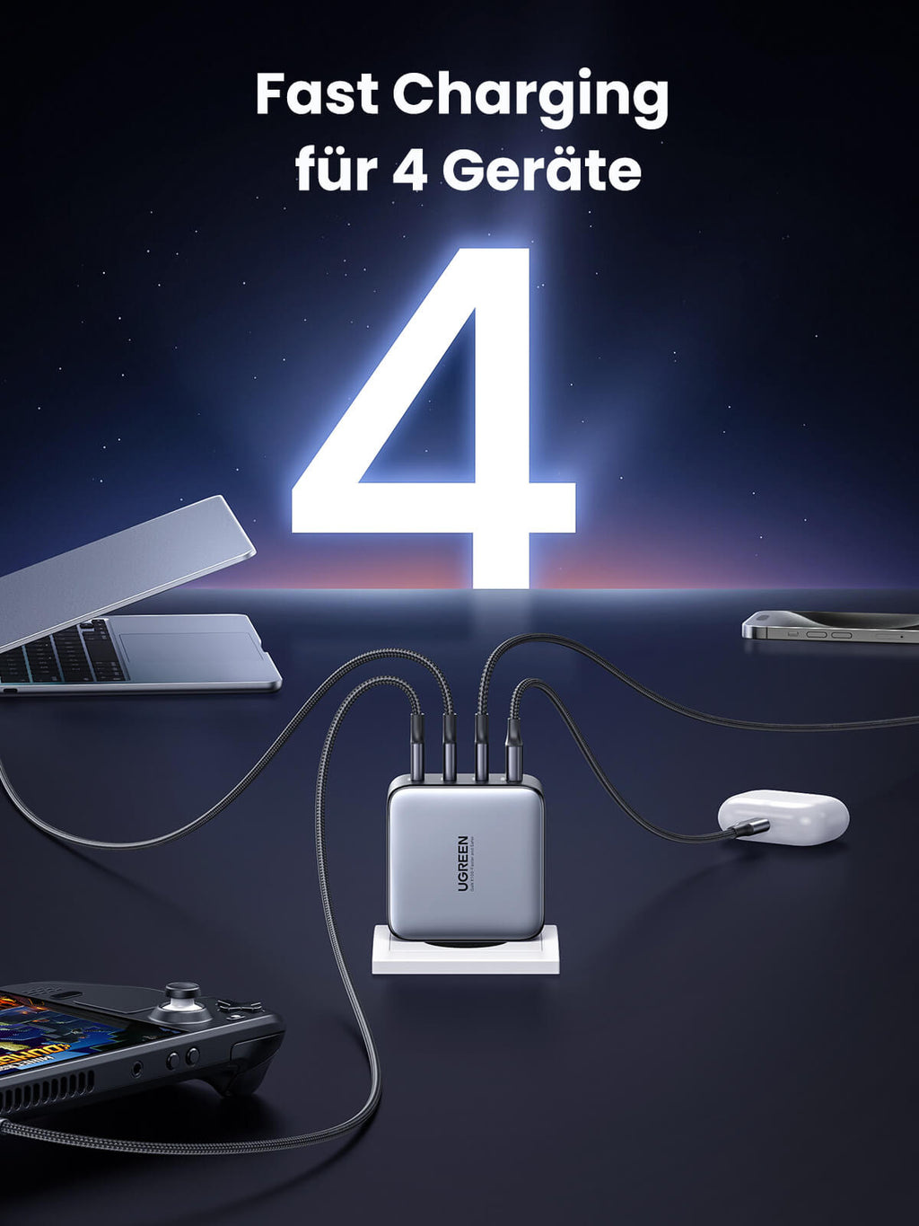 Ugreen 100W USB C Ladegerät High-Speed fiir 4 Gerate