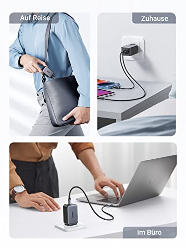 Ugreen 65W USB C Ladegerät 3-Ports GaN Wandladegerät
