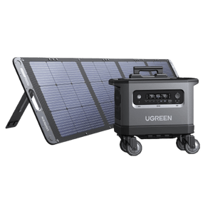 UGREEN Tragbare Powerstation Solargenerator LiFePO4-Batterie（2300W 2048Wh）mit 200W Solarpanel