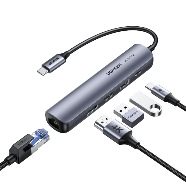 UGREEN USB C Hub Ethernet HDMI 4K 60Hz USB C Dock mit LAN