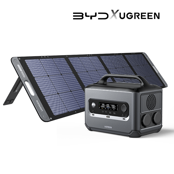 UGREEN 1024Wh Tragbare Powerstation Solargenerator LiFePO4-Batterie + Gratis Solarpanel - Powerstation