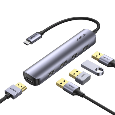 UGREEN USB-C Hub (4K@30Hz, 5Gbps, 5-in-1)