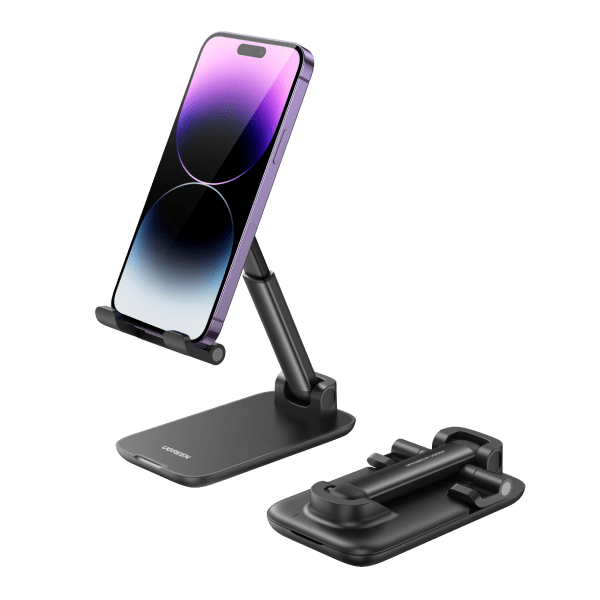 PEARL Handyständer: Faltbarer Universal-Aluminium Smartphone & Tablet- Ständer, verstellbar (Handyhalter klappbar)