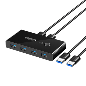 UGREEN 2-IN-4 Out KVM USB 3.0 Switcher mit 2 USB-A Kabel