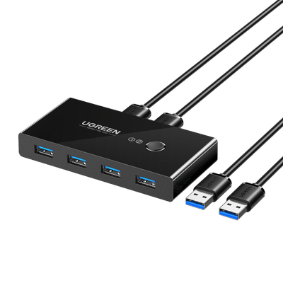 UGREEN 2-IN-4 Out KVM USB 3.0 Switcher mit 2 USB-A Kabel