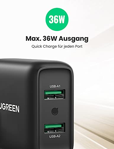 UGREEN 36W USB Ladegerät Schnellladegerät Quick Charge 3.0