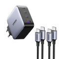 UGREEN Set-Angebot: 100W 4-Ports Ladegerät + 60W USB-C Kabel*2 (1M )