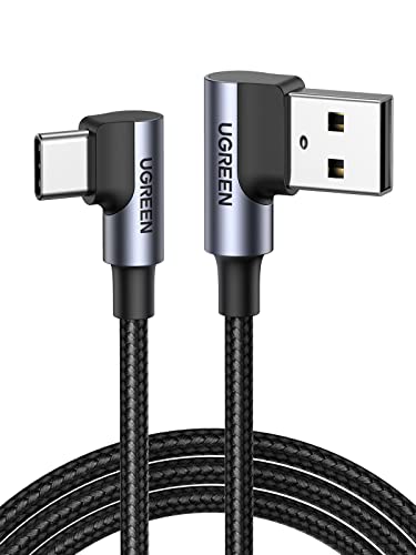 UGREEN USB-A auf USB-C Nylon Ladekabel Winkel 90 Grad