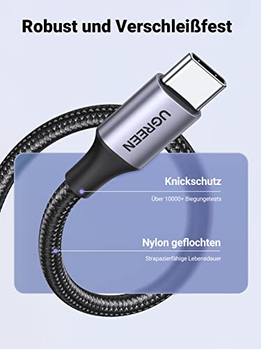 UGREEN USB auf USB-C Nylon Schnellladekabel Kabel 2 Stück