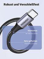 UGREEN USB auf USB-C Nylon Schnellladekabel Kabel 2 Stück