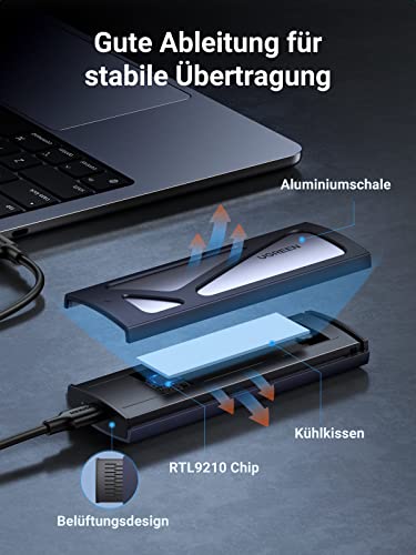 UGREEN NVMe M.2 Gehäuse USB 3.2 NVMe SSD Gehäuse-Adapter