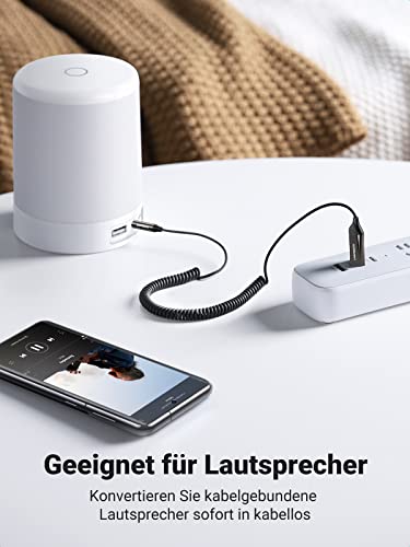 UGREEN Aux Bluetooth Adapter Auto für Freisprechanruf und Wireless Musik Bluetooth 5.0 Empfänger Klinke