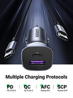 UGREEN Zigarettenanzünder USB C 30W Auto Ladegerät PD&QC 3.0