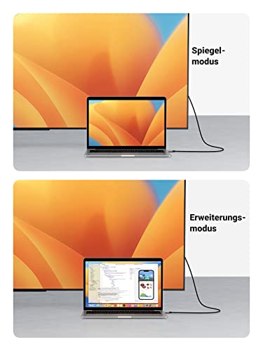 UGREEN USB C auf HDMI Kabel 4K 60Hz 2m Thunderbolt 3/USB C 3.1 HDMI Kabel UHD Geflochten-Aluminium