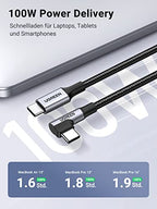UGREEN 100W USB C auf USB C Kabel Winkel PD 3.0 QC 4.0+ USB-C Ladekabel 90 Grad