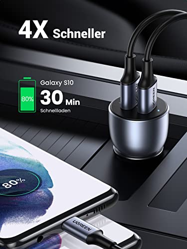 UGREEN USB 36W KFZ Ladegerät QC 3.0mit 1m USB-C Kabel - 4X Schneller