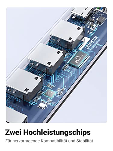 UGREEN USB Hub Ethernet Adapter Gigabit LAN Adapter mit 3 USB 3.0 Ports