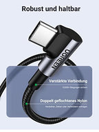 UGREEN 100W USB C auf USB C Kabel Winkel PD 3.0 QC 4.0+ USB-C Ladekabel 90 Grad
