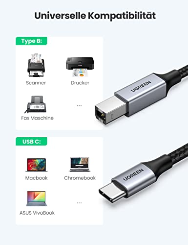 UGREEN USB C Druckerkabel USB B auf USB C Kabel