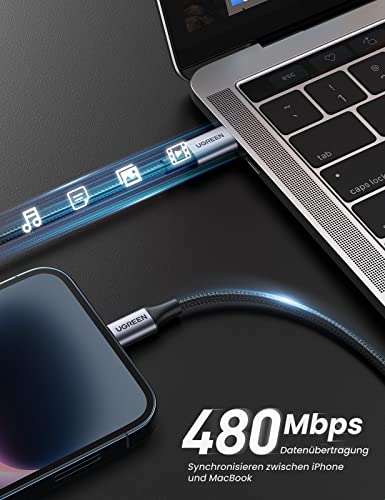 UGREEN USB C auf Lightning Kabel MFi Zertifiziert USB C Lightning Ladekabel PD 3.0 kompatibel