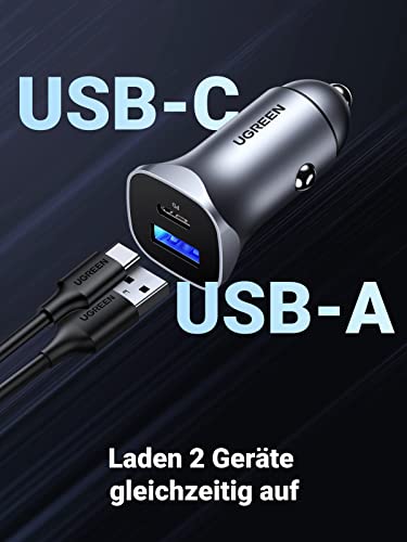 Kfz-USB-Ladegerät mit USB Typ A & C, PD bis 20 W, QC 3.0, 12/24 V, 3 A
