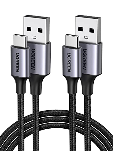 UGREEN USB C Kabel 2 Stück USB auf USB C Ladekabel Nylon Geflochten USB C Schnellladekabel