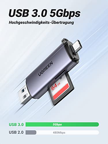 UGREEN USB 3.0 Micro SD Kartenleser OTG Aluminum