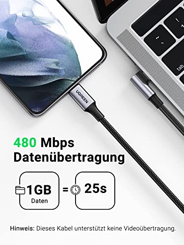 UGREEN 100W USB C auf USB C Kabel Winkel PD 3.0 QC 4.0+ USB-C Ladekabel 90 Grad