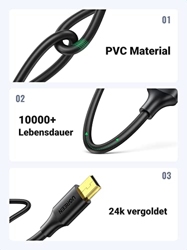 UGREEN USB-A auf Mini USB Datenkabel, USB 2.0