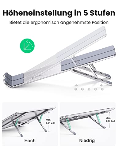 UGREEN Aluminium Laptop Ständer Höhenverstellbar 5 Stufen Laptopständer