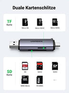 UGREEN USB 3.0 Micro SD Kartenleser OTG Aluminum