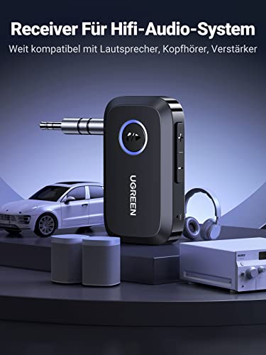 UGREEN Aux Bluetooth Adapter Auto Bluetooth 5.3 Empfänger für Freisprechanruf