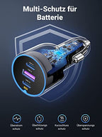 UGREEN Zigarettenanzünder USB C 130W USB C Autoladegerät 3-Port KFZ Ladegerät