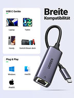 UGREEN USB C Ethernet Adapter Gigabit LAN Adapter Netzwerkadapter.