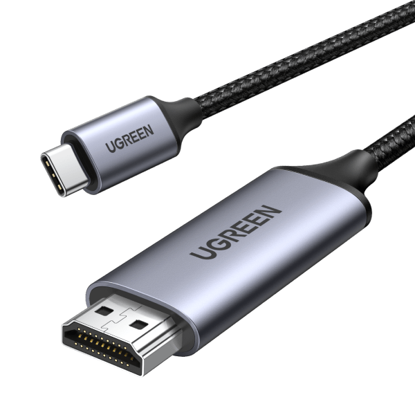 UGREEN USB C auf HDMI Kabel 4K 60Hz 2m Thunderbolt 3/USB C 3.1 HDMI Kabel UHD Geflochten-Aluminium