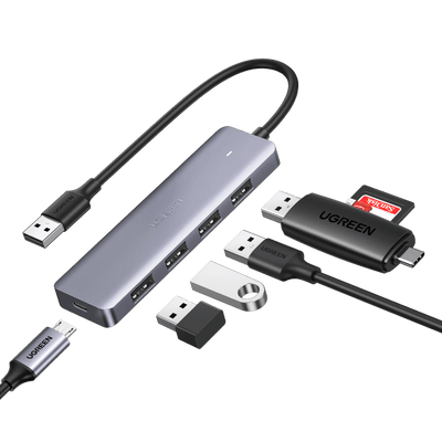 UGREEN 5-IN-1 USB 3.0 Hub, USB Erweiterung